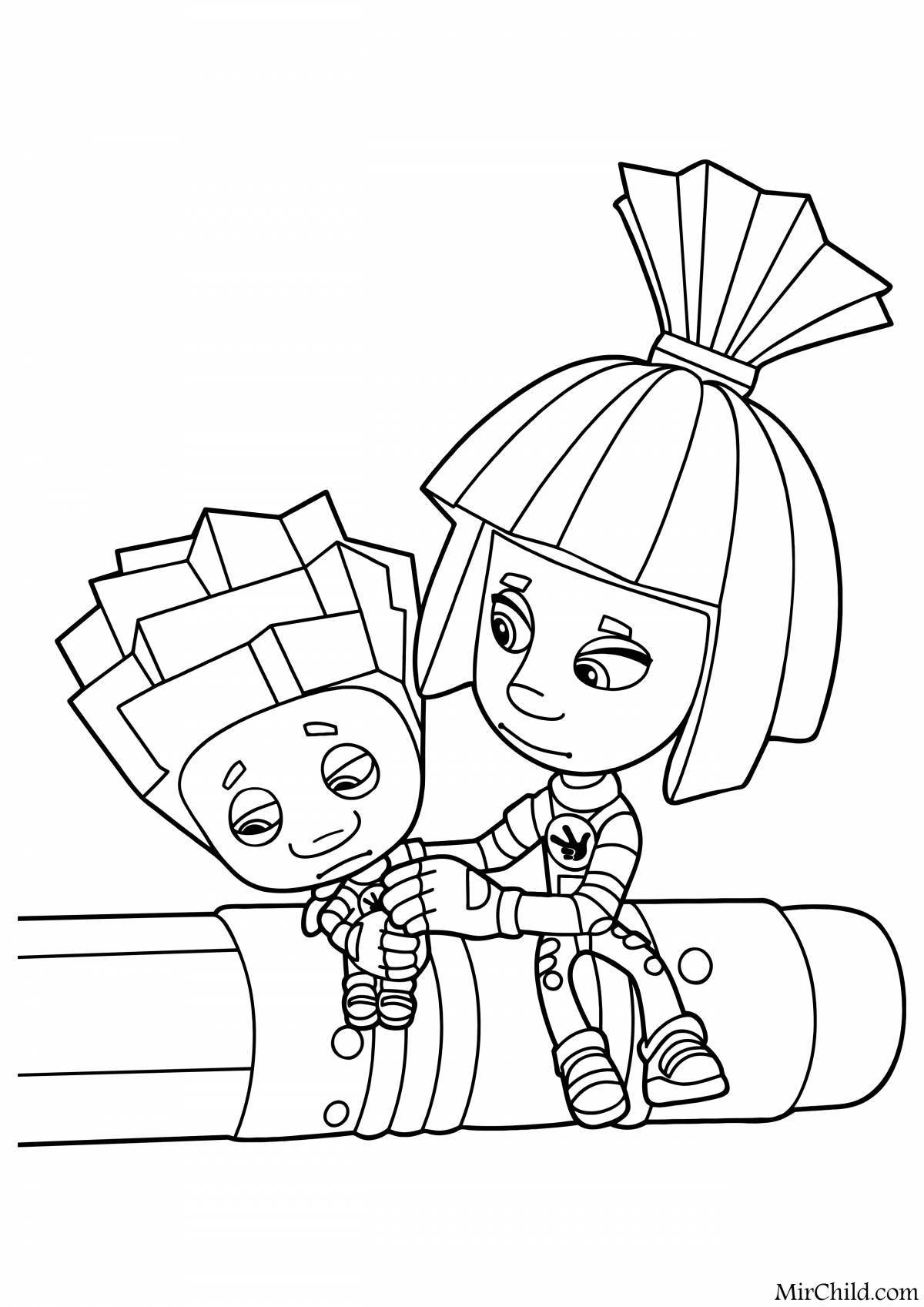 Charming fixies zero coloring page