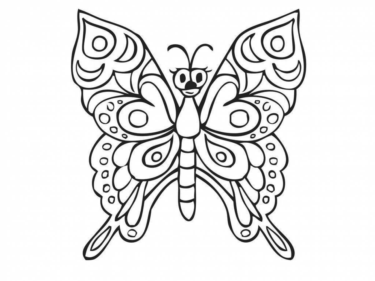 Раскраска бабочка с узорами