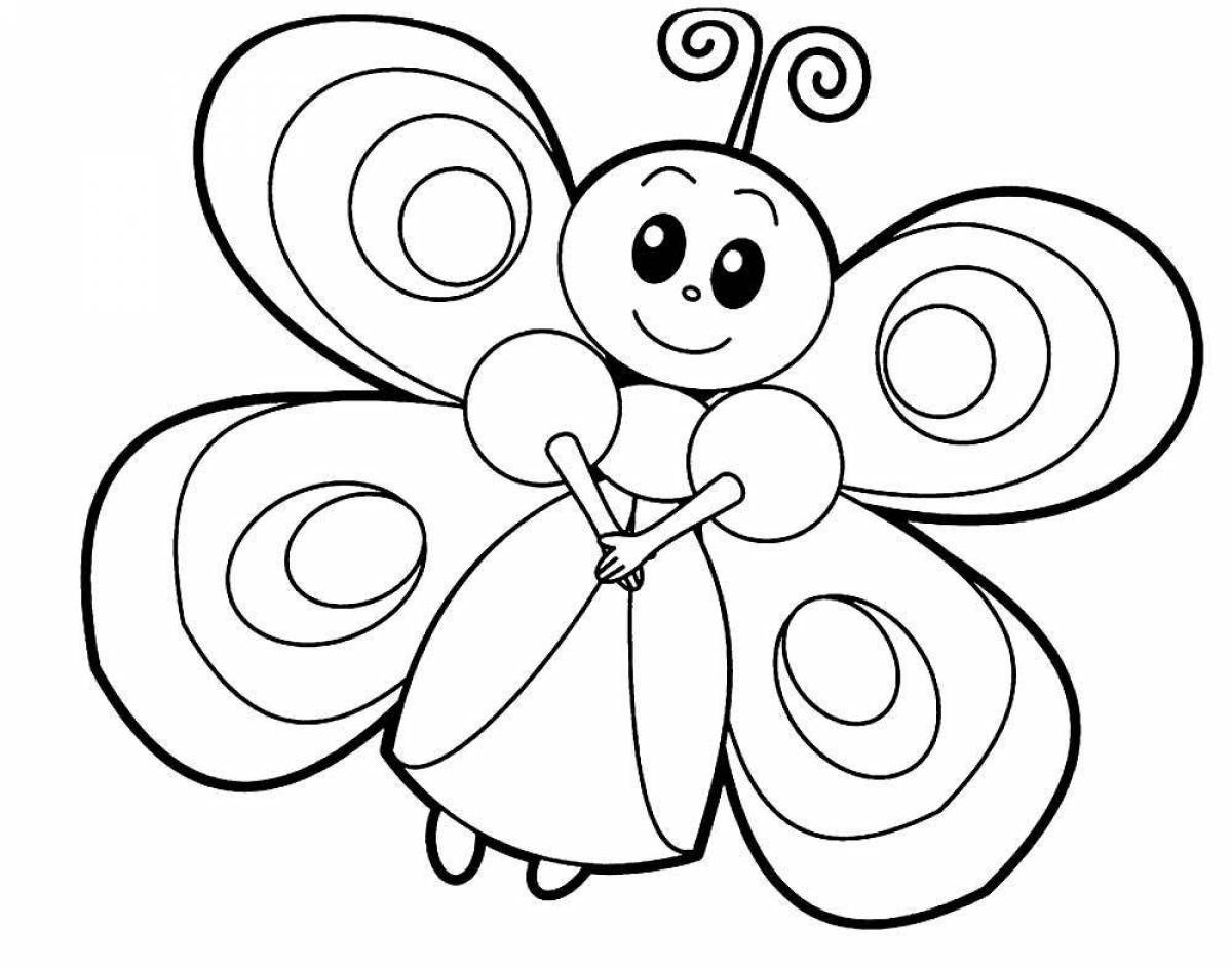 Fine butterfly coloring book for girls