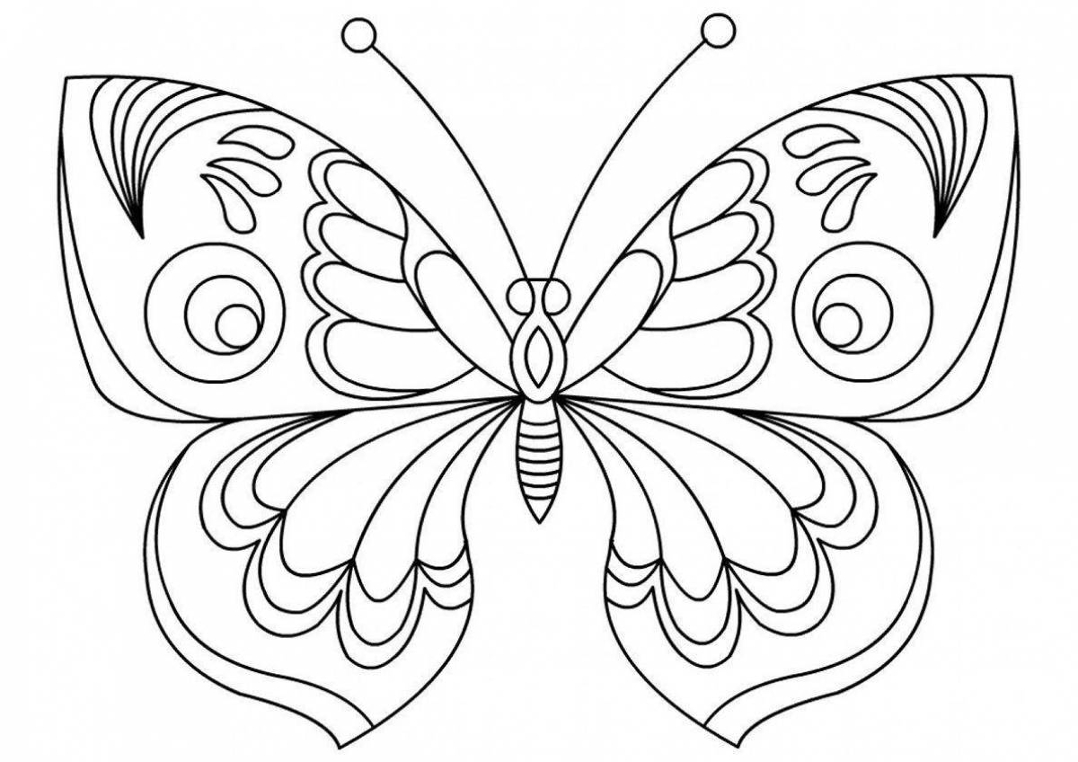 Bright butterfly coloring book for girls