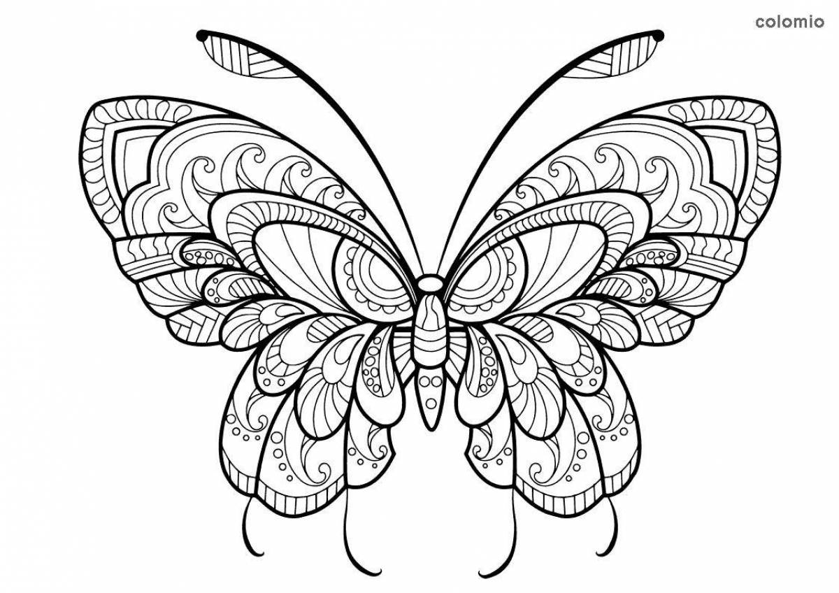 Cheerful butterfly coloring for girls