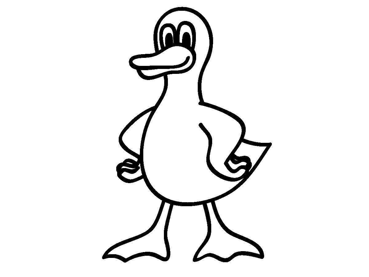 Lalafanfan duck coloring page with color splashes