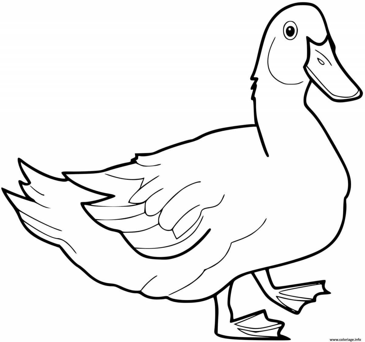 Lalafanfan duck coloring page filled with color