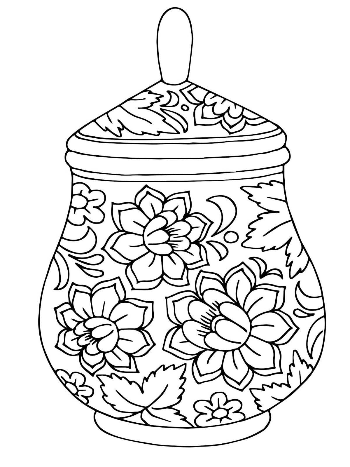 Fancy Khokhloma coloring book for kids