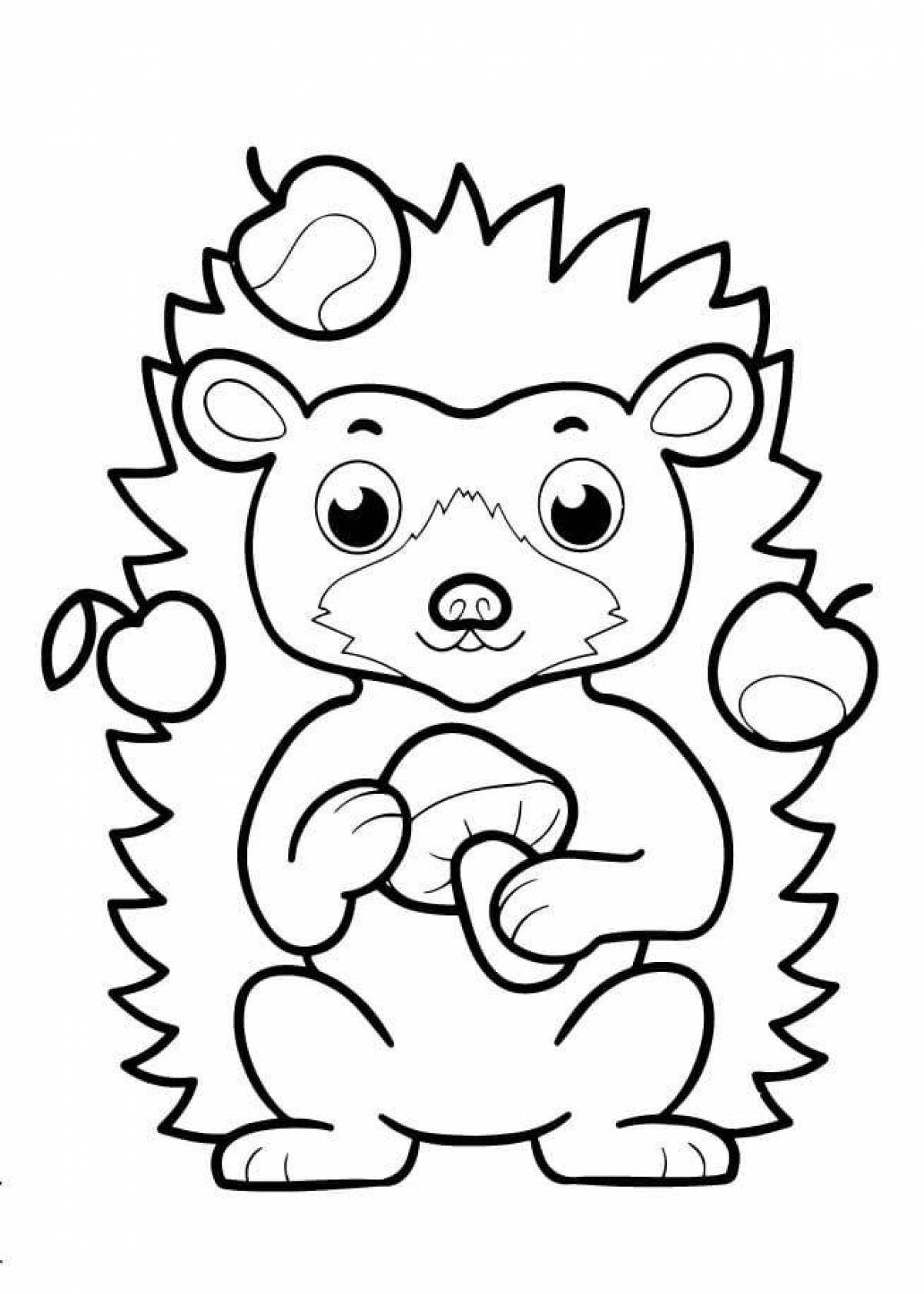 Playful hedgehog coloring book for kids