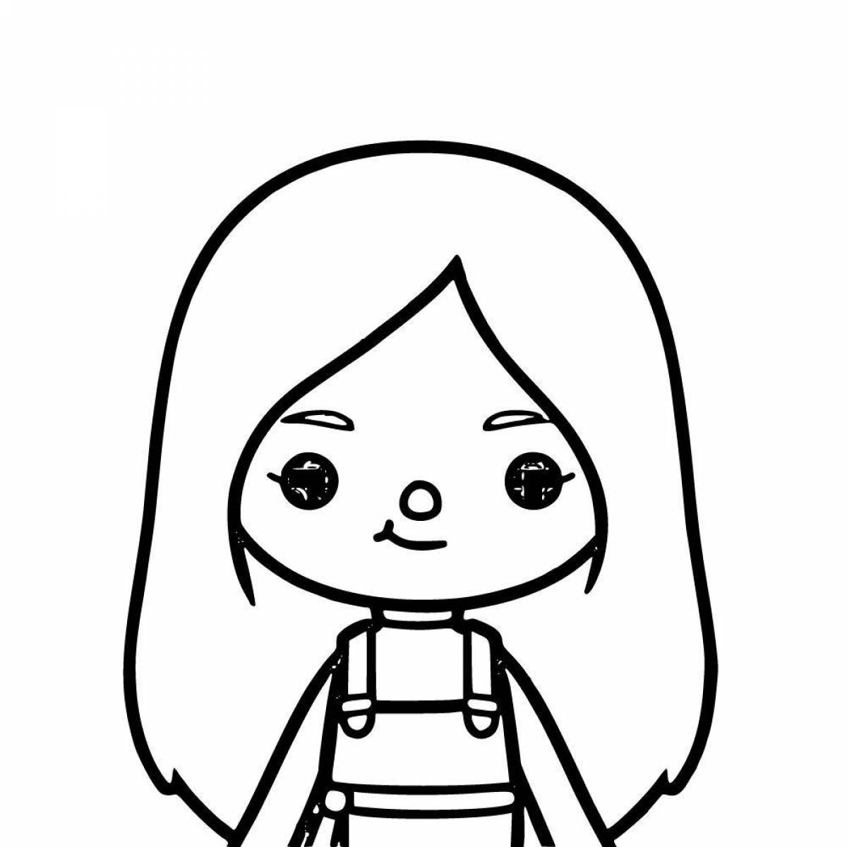 Glamorous current side hair coloring page