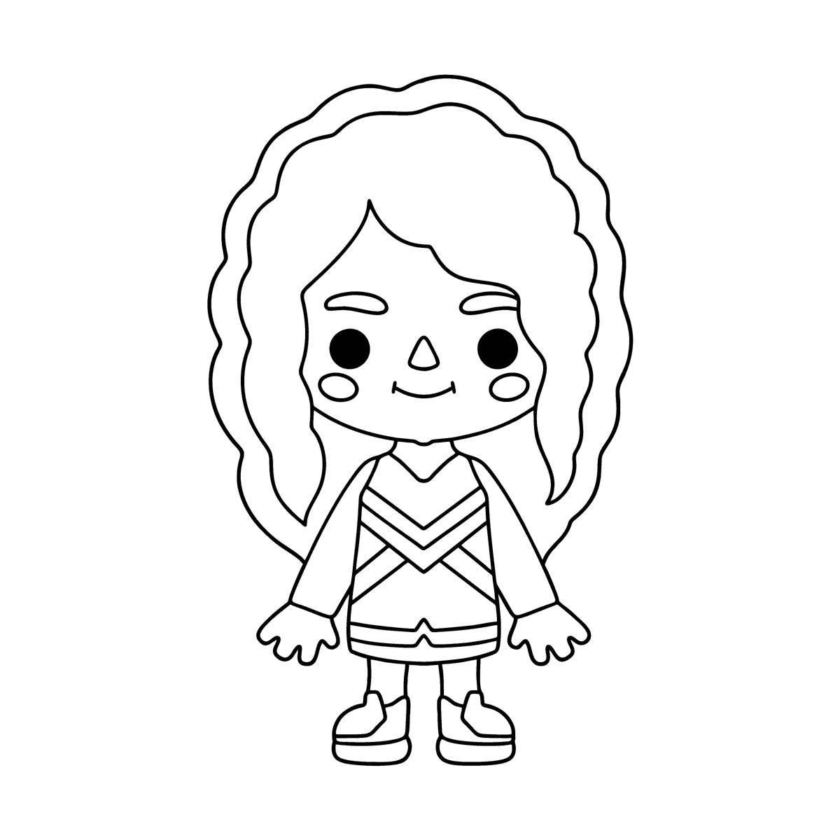 Fabulous current side hair coloring page