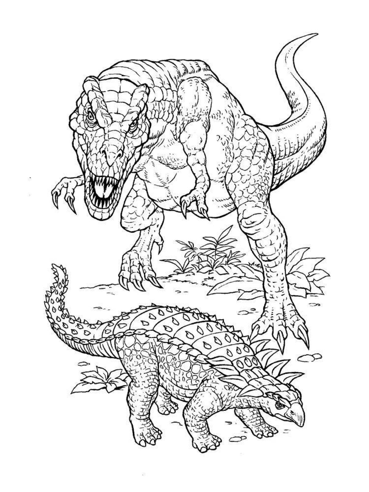 Joyful Tarbosaurus coloring book for kids