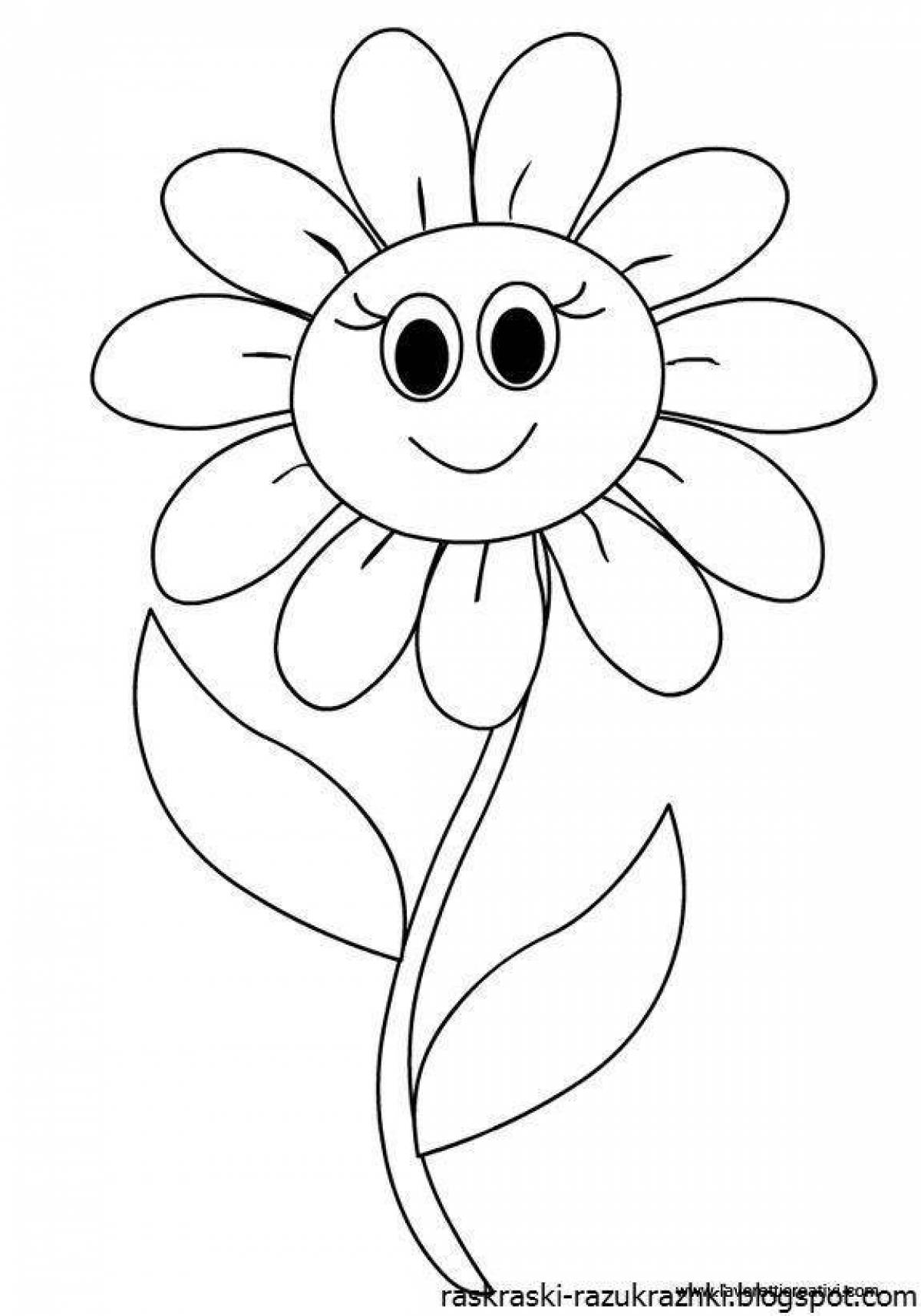 Incredible coloring flower picture for kids