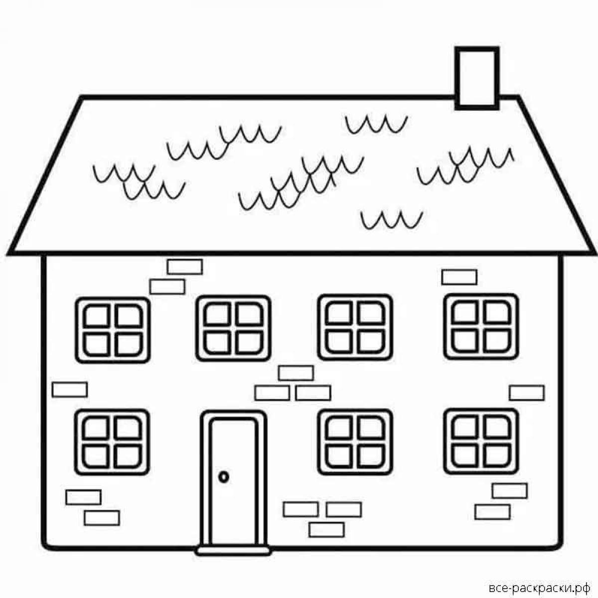 Coloring bright houses for children 5-6 years old
