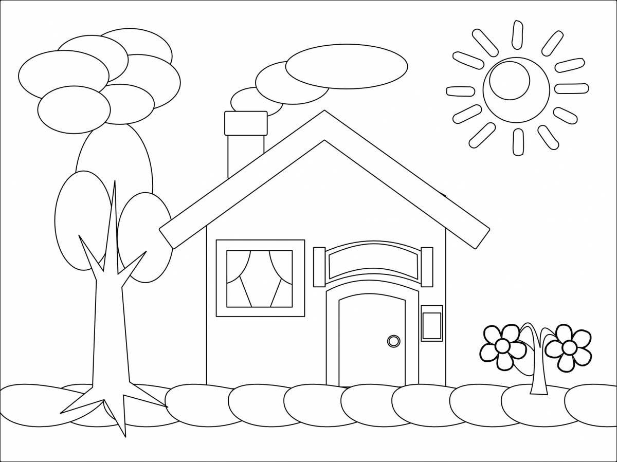 Glorious houses coloring book for 5-6 year olds