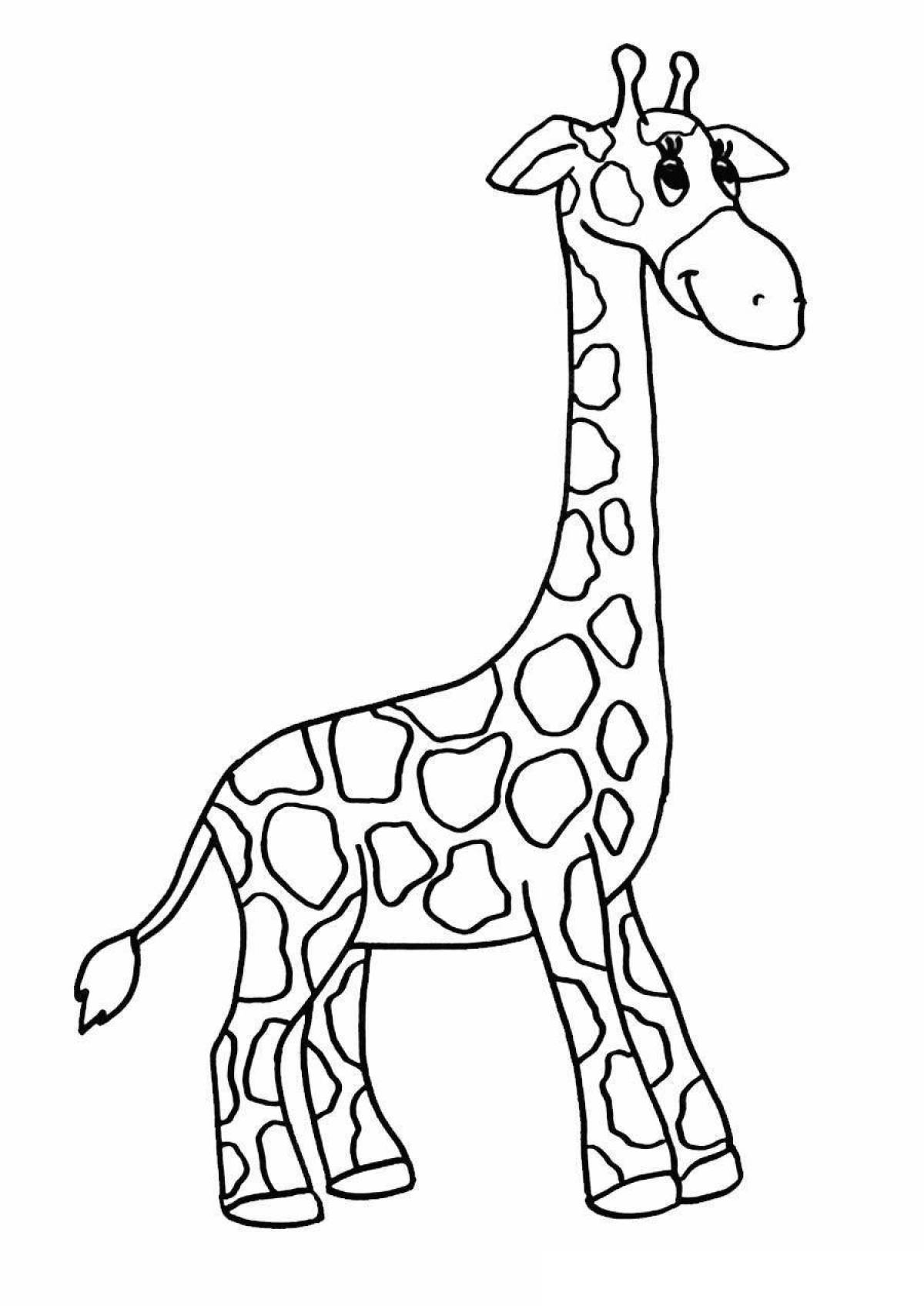 Очаровательная раскраска жираф для детей 3-4 лет