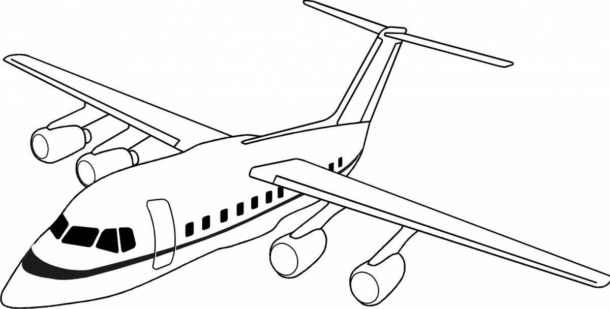 Colorful airplane coloring book for 6-7 year olds