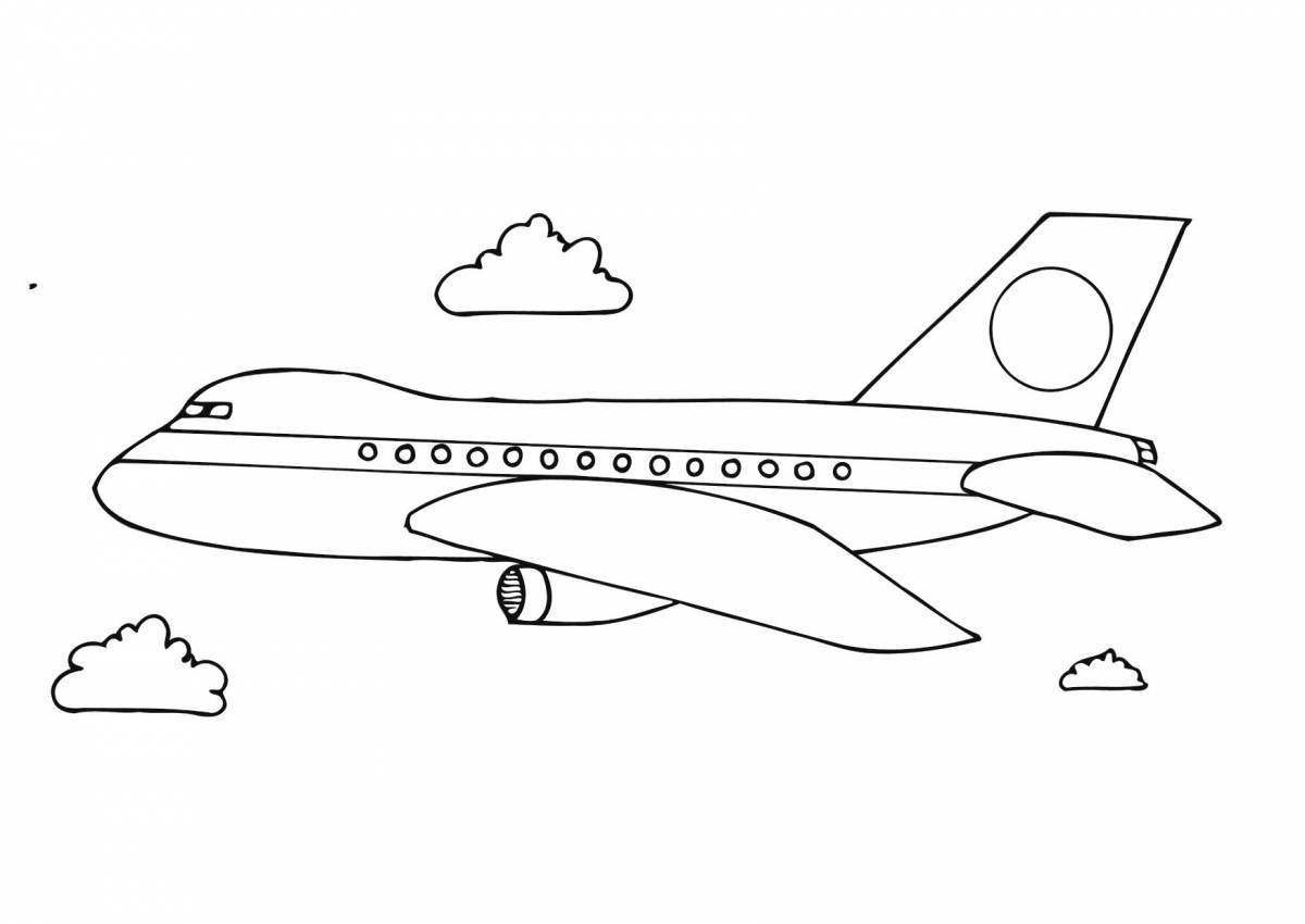Веселая страница раскраски самолетов для детей 6-7 лет