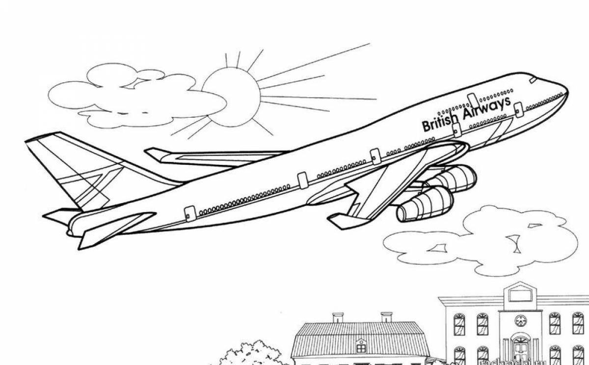 A bright airplane coloring book for kids 6-7 years old