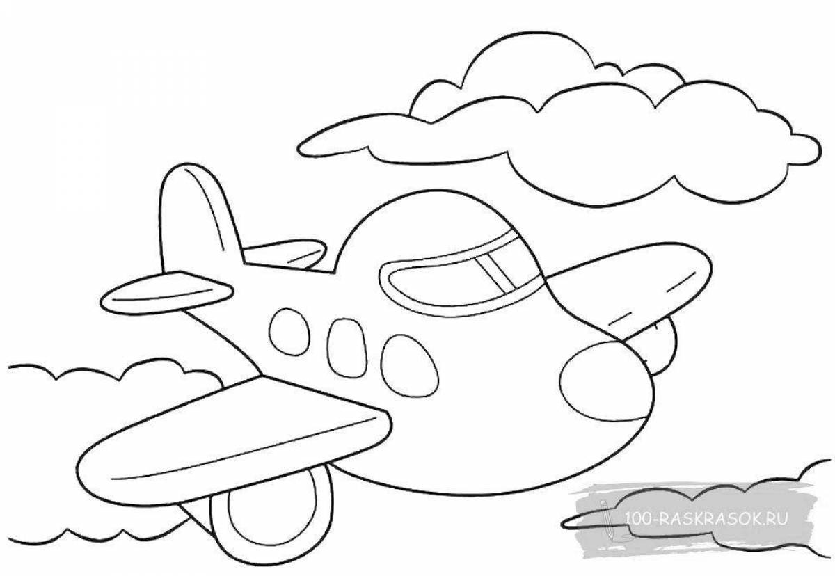 Креативная раскраска самолета для детей 6-7 лет