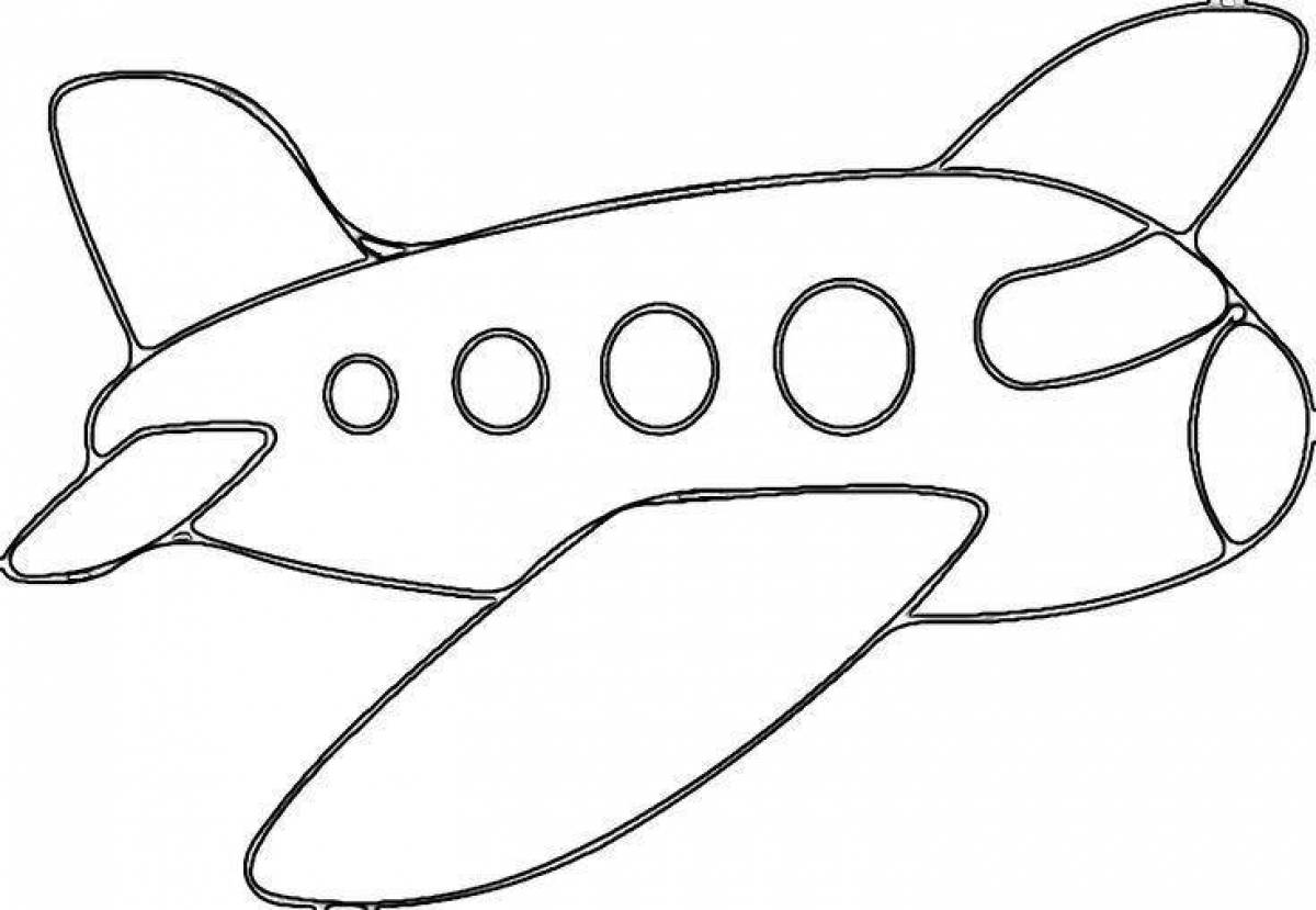 Colorful airplane coloring page for 6-7 year olds