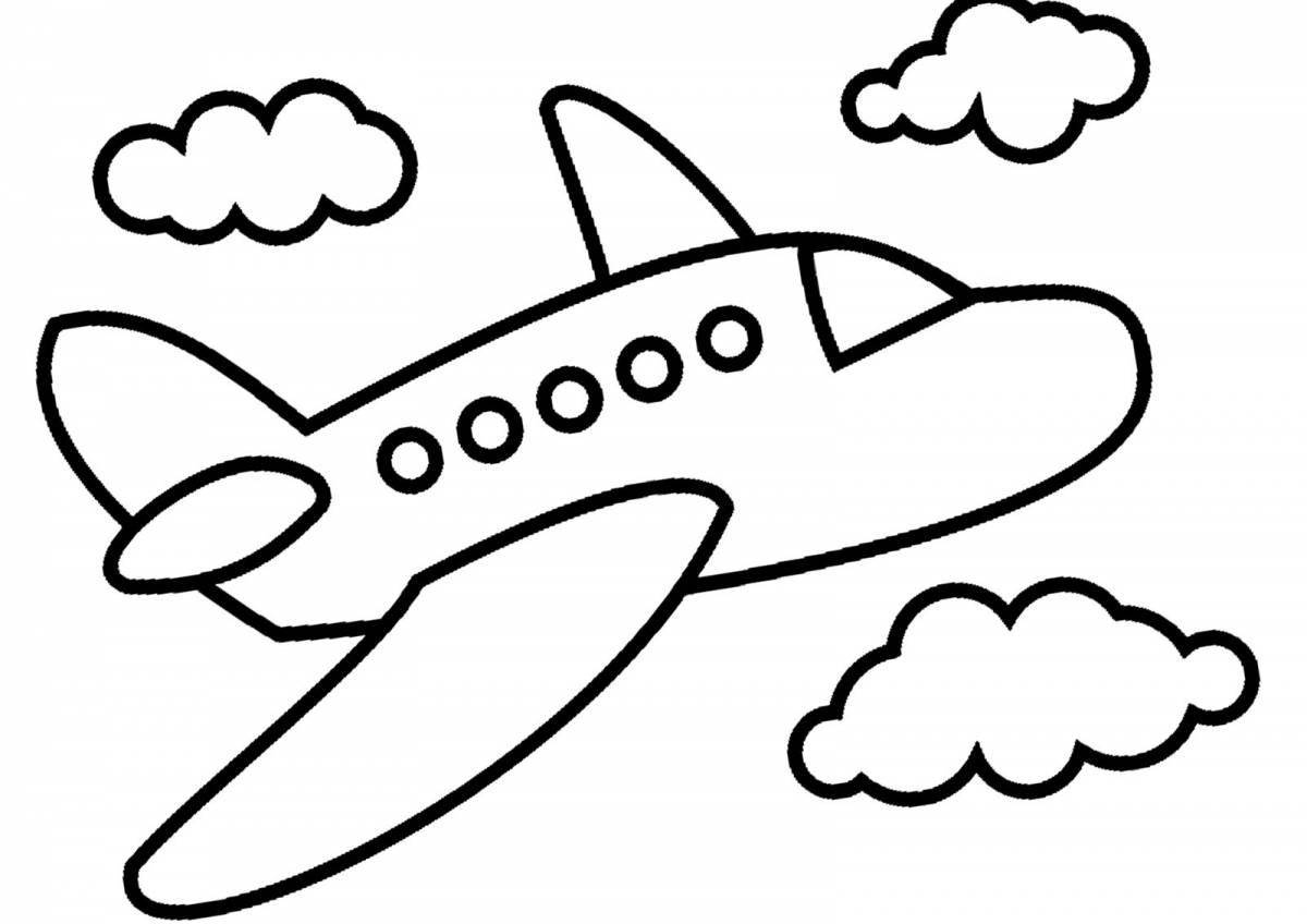 Раскраска самолет с взрывом для детей 6-7 лет