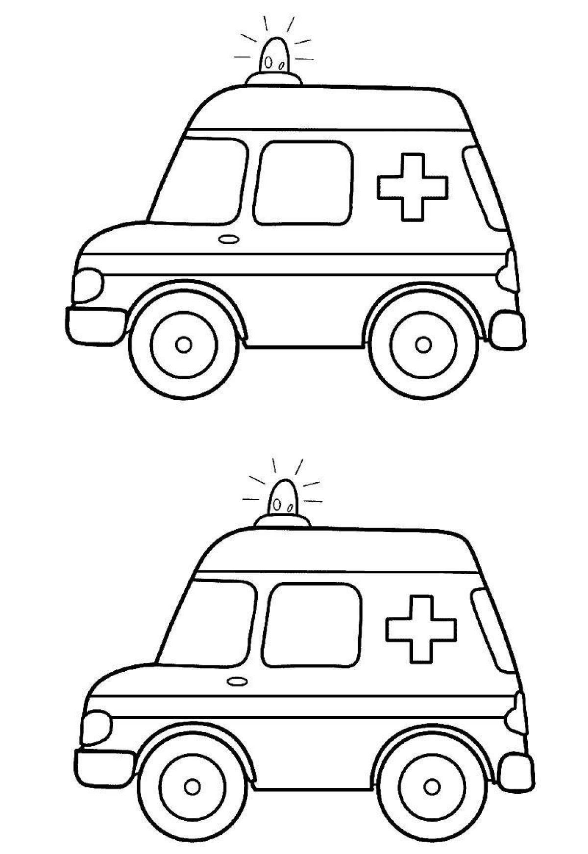 Fabulous ambulance coloring page for kids
