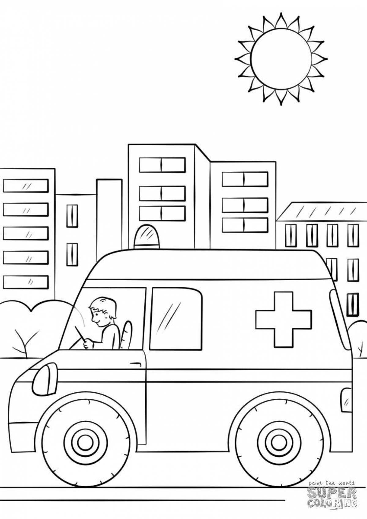 Amazing ambulance coloring book for kids