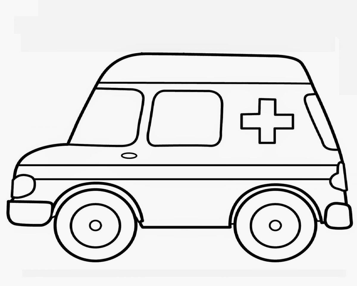 Glitter ambulance coloring book for kids