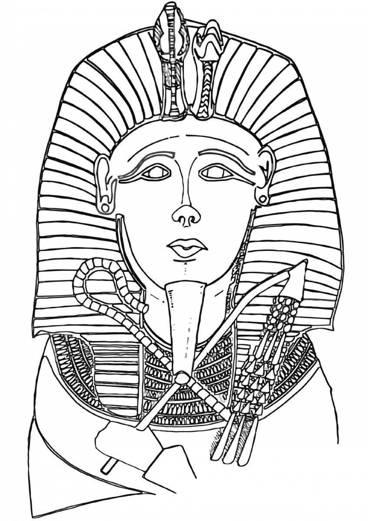 Rich pharaoh coloring page