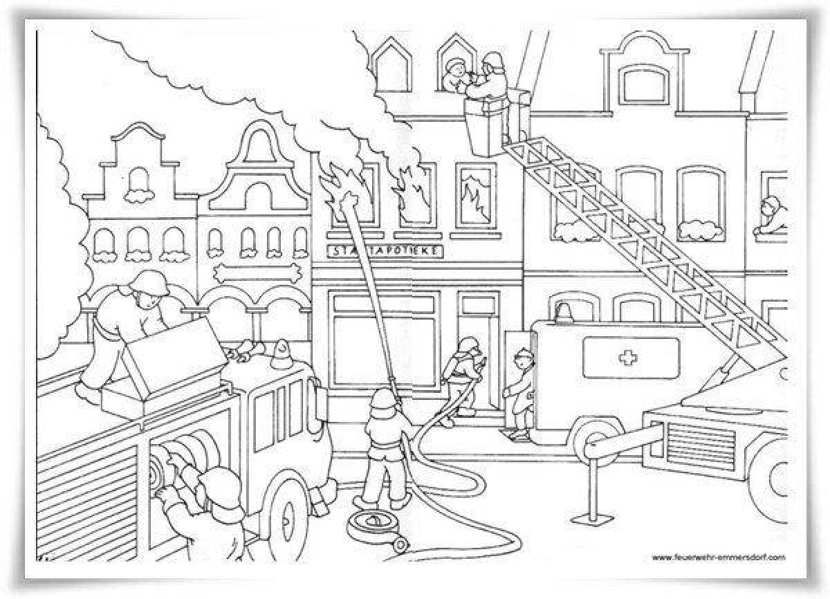 Incandescent fire coloring page