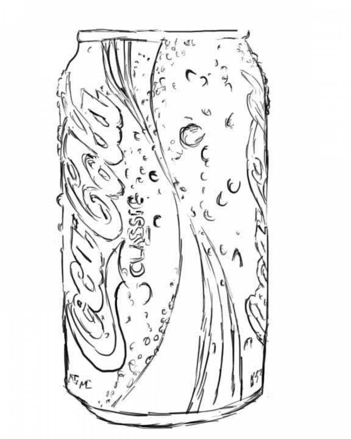 Colorful cola coloring page