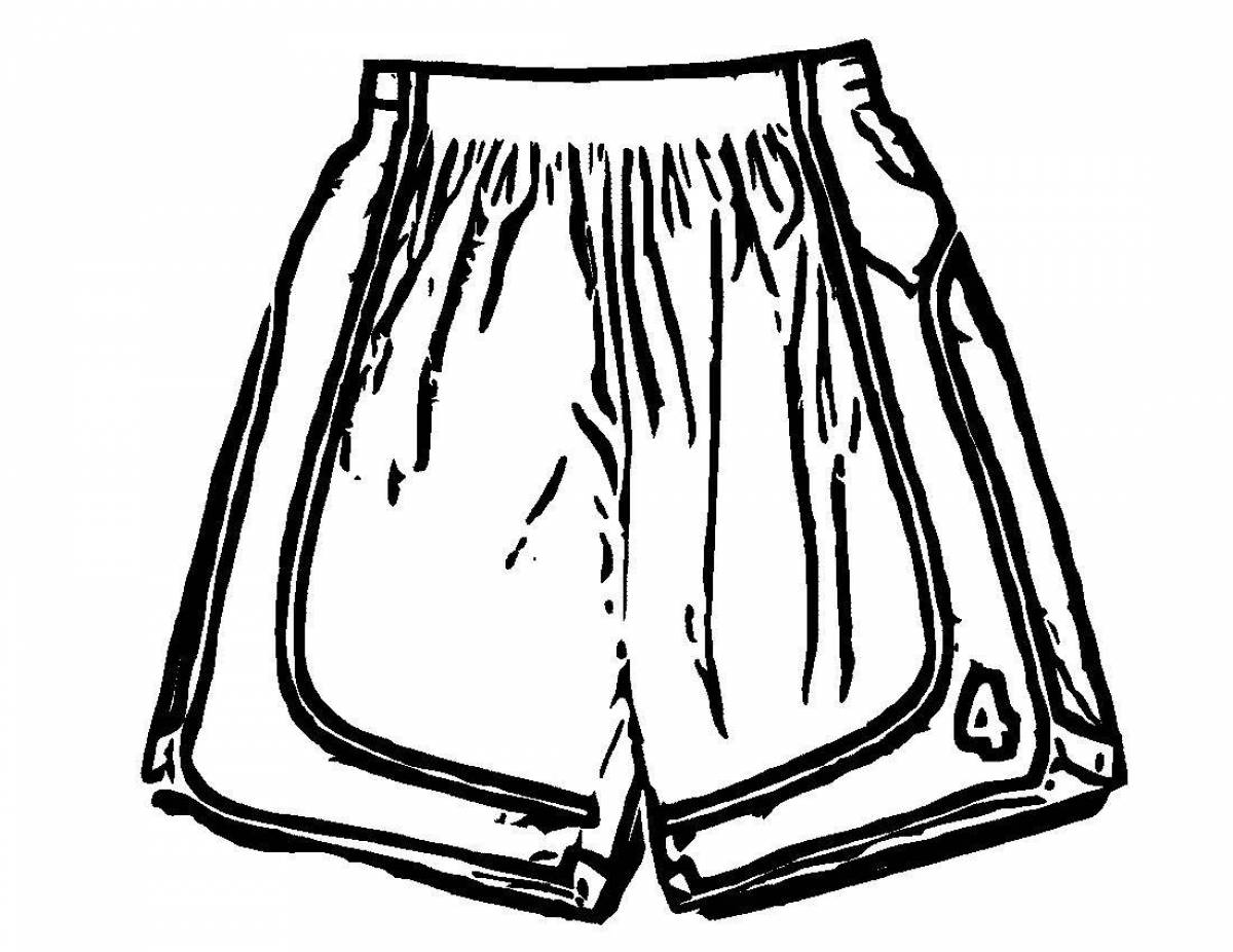 Playful shorts coloring page