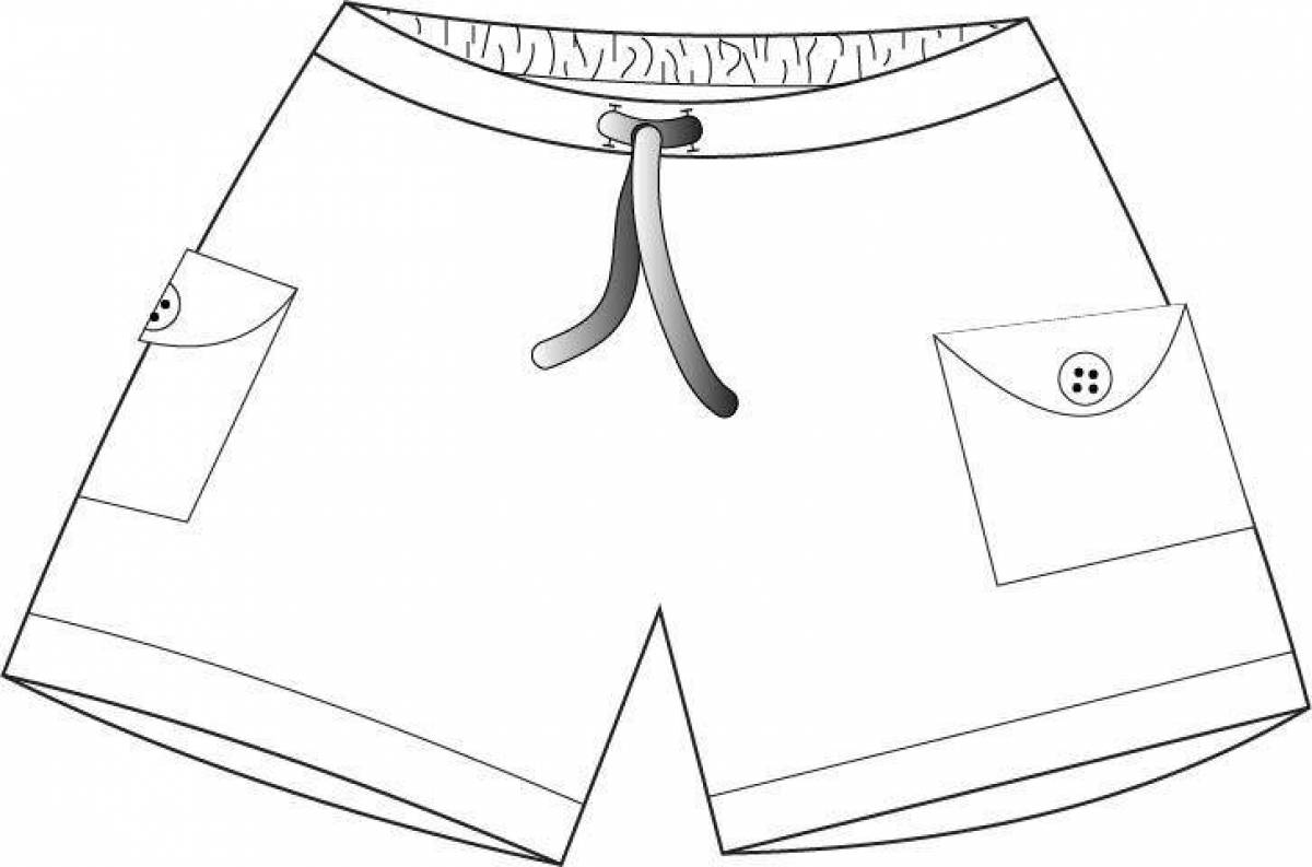 Bold shorts coloring page