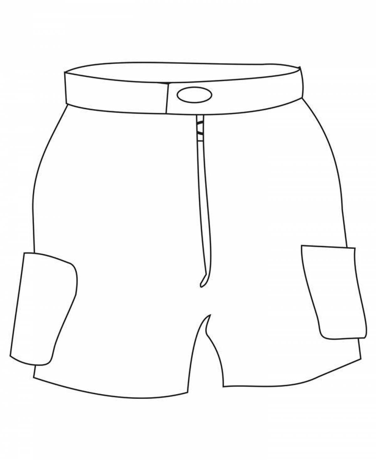 Gorgeous shorts coloring page