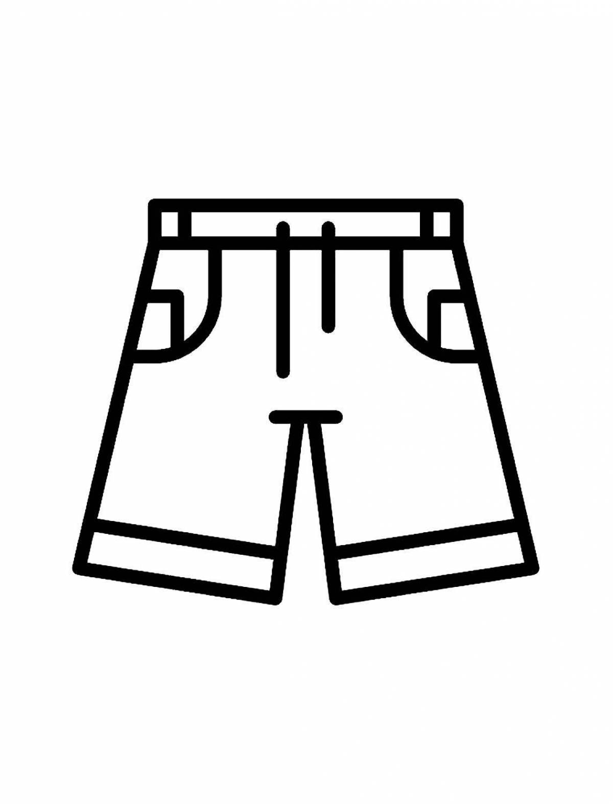 Adorable shorts coloring page