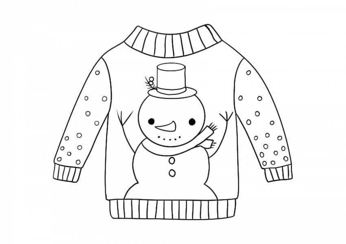 Coloring book shining sweater