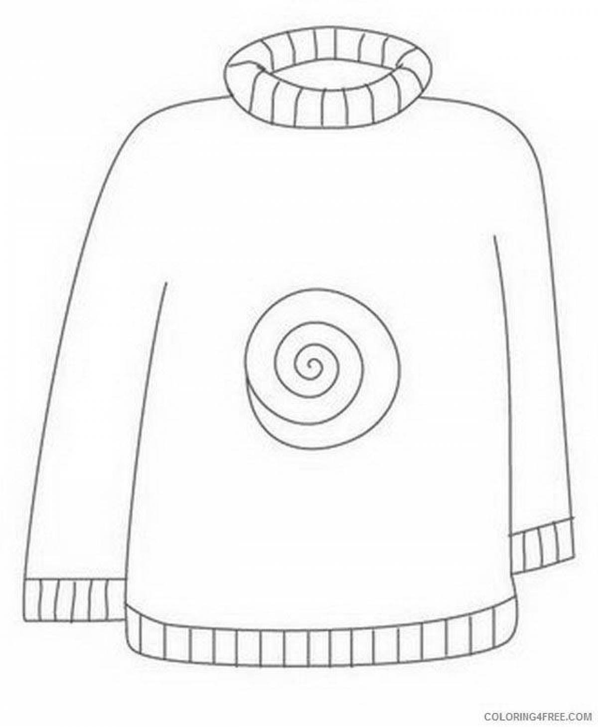 Glittering sweater coloring page