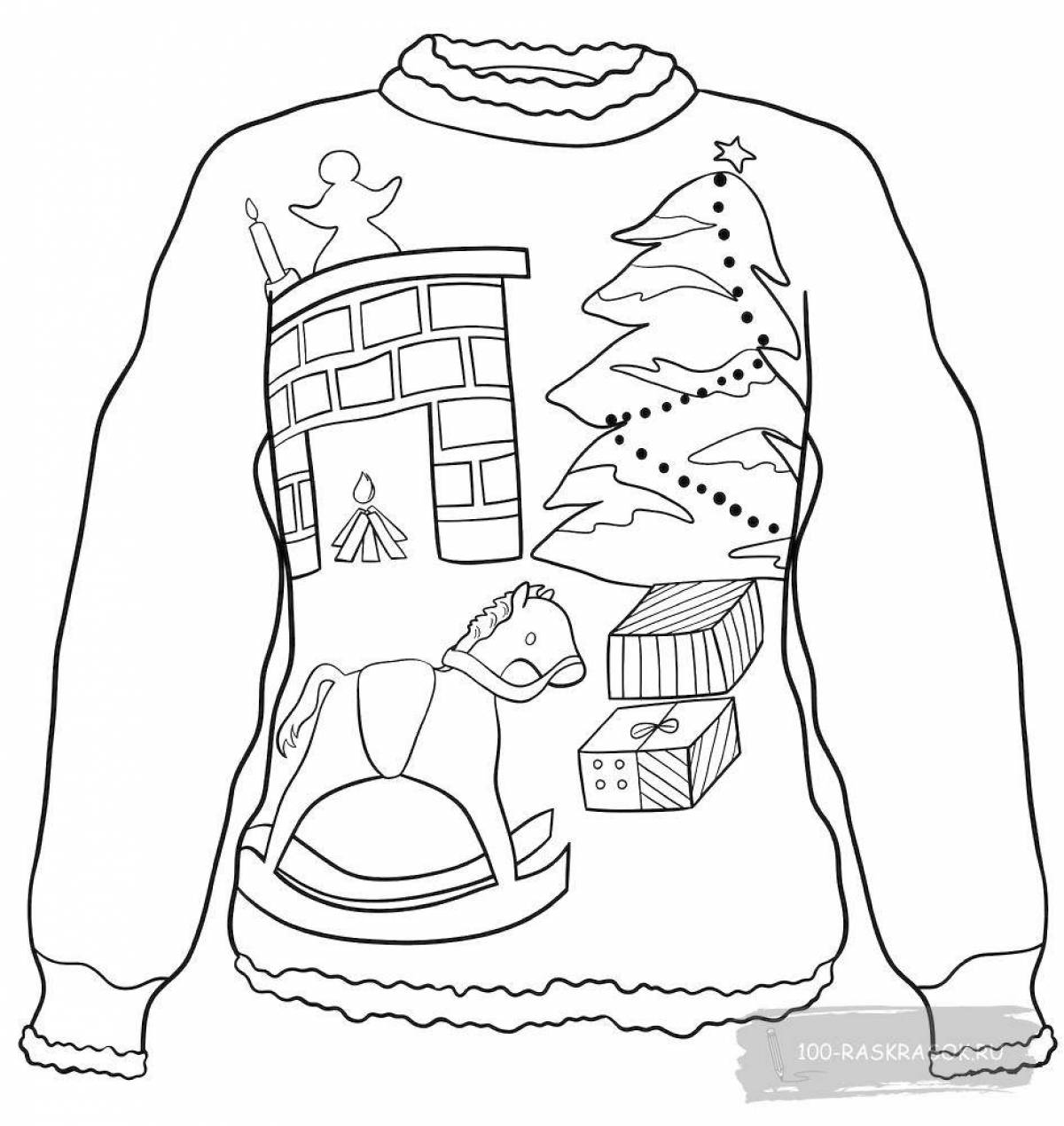 Attractive sweater coloring page