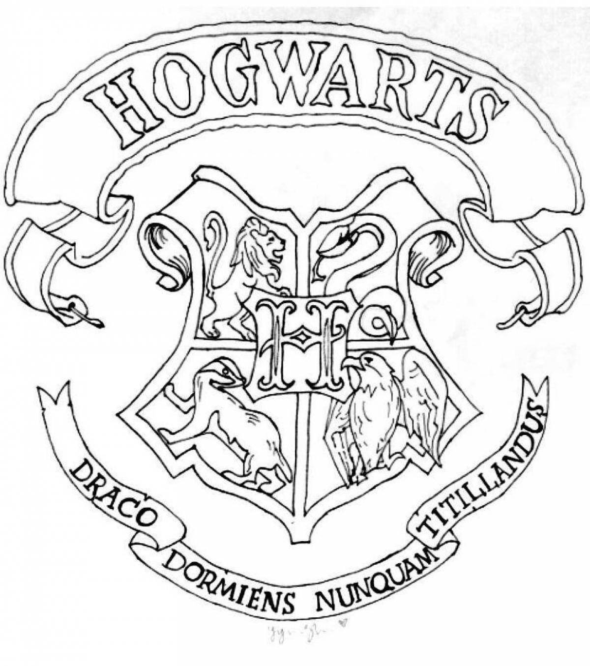 Charming hogwarts coloring page