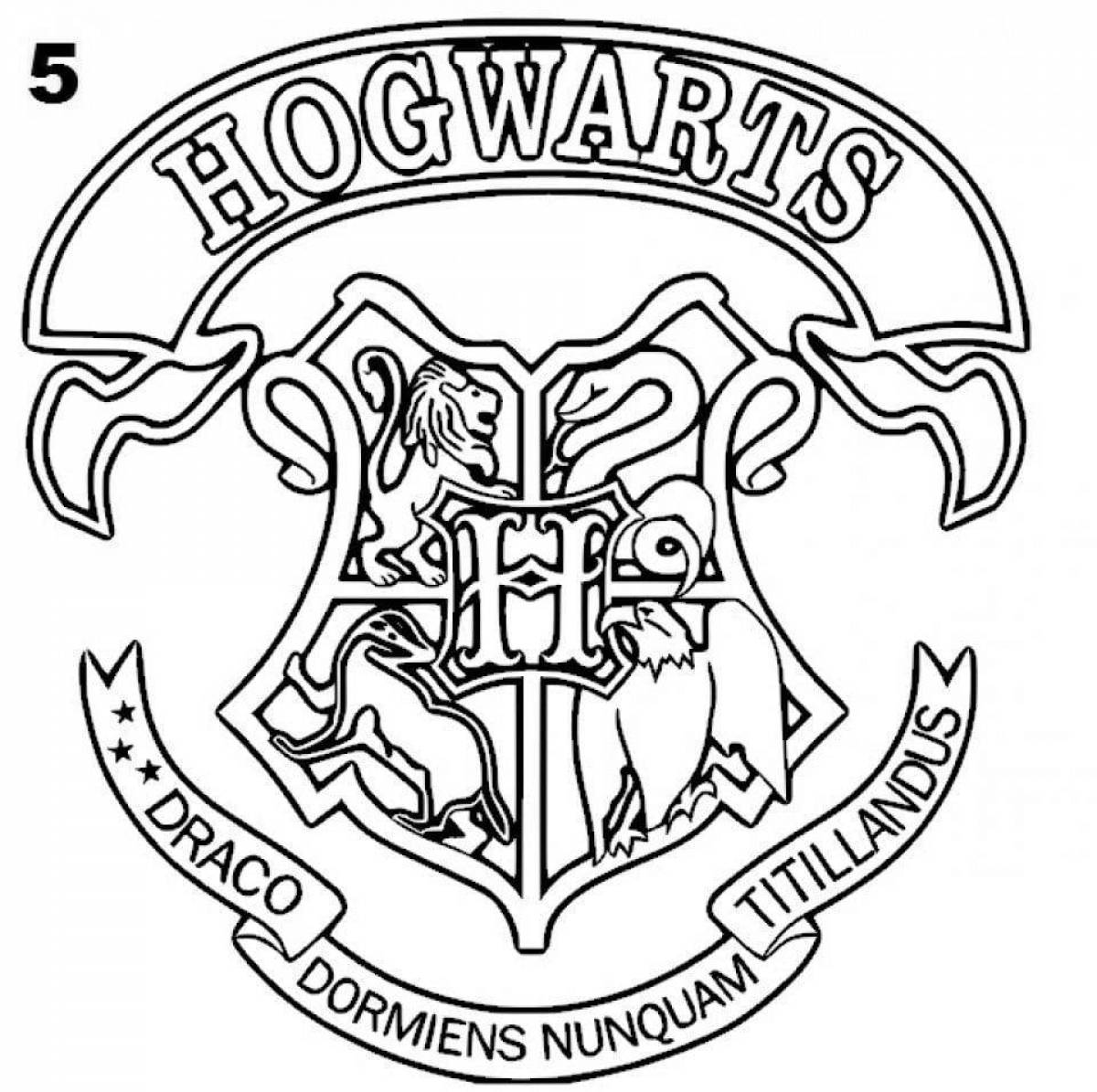 Joyful hogwarts coloring page