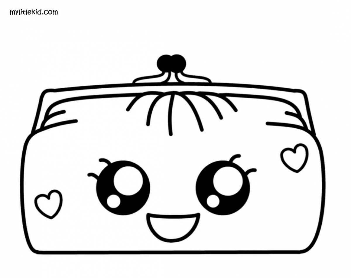 Colorful wallet coloring page