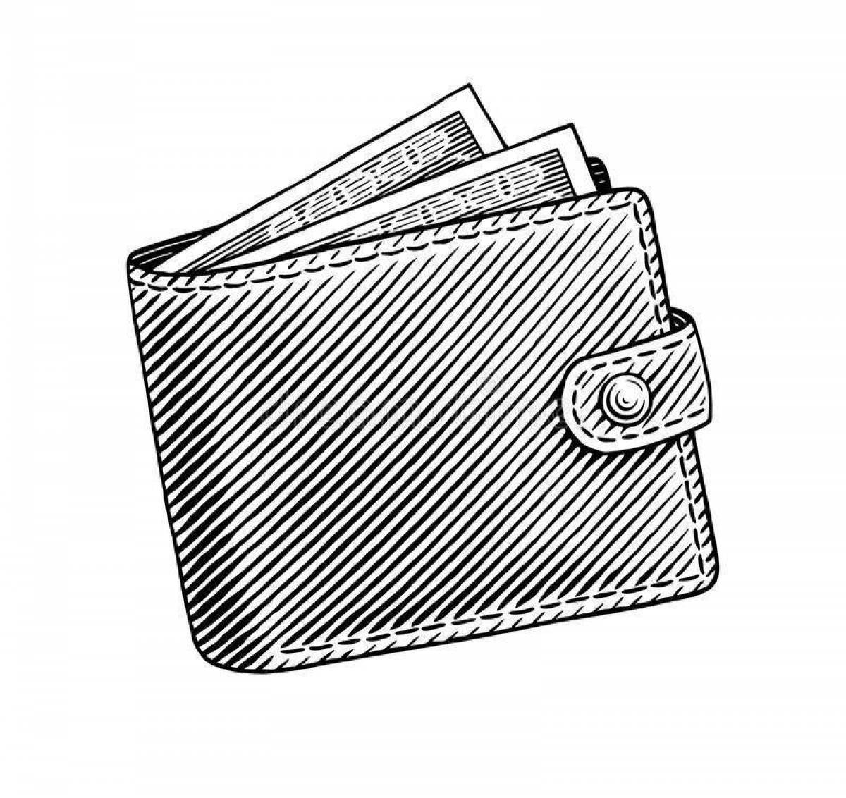 Playful wallet coloring page