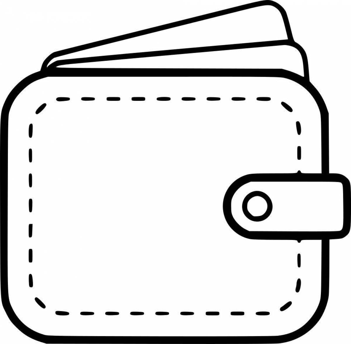 Glittering wallet coloring page