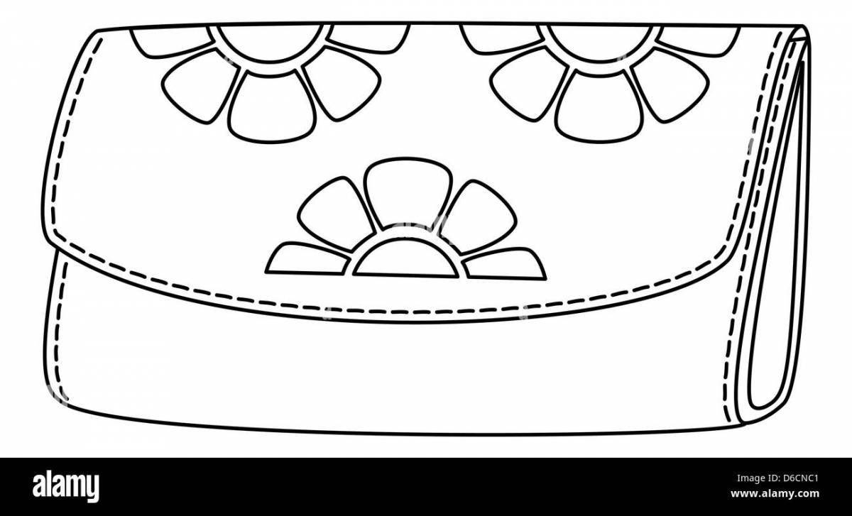 Animated wallet coloring page