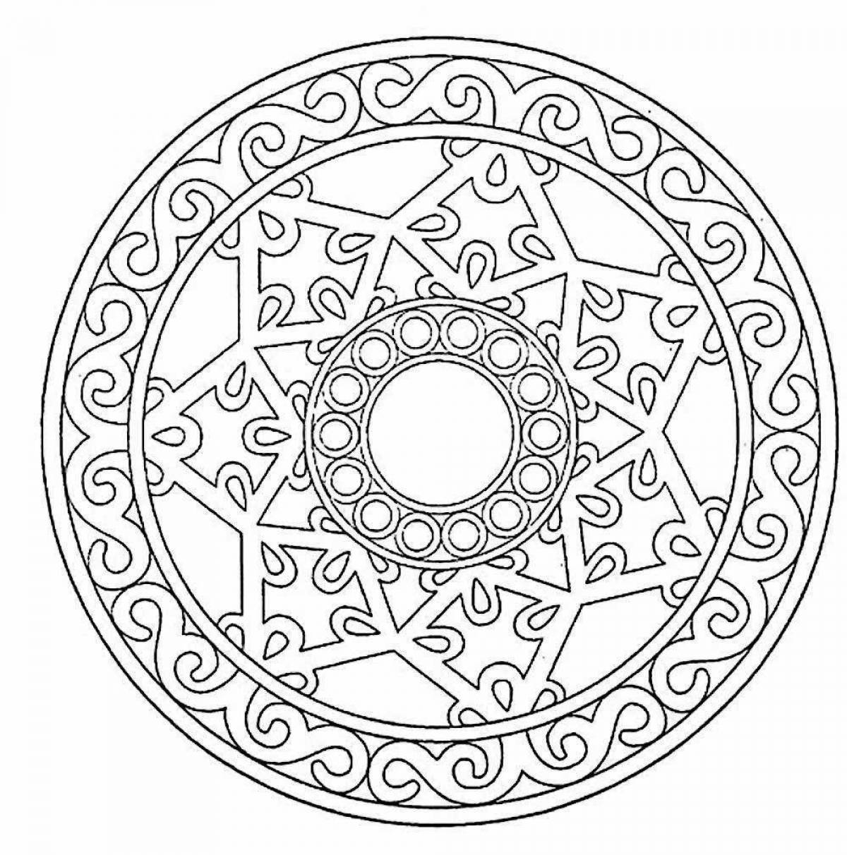 Festive round coloring page