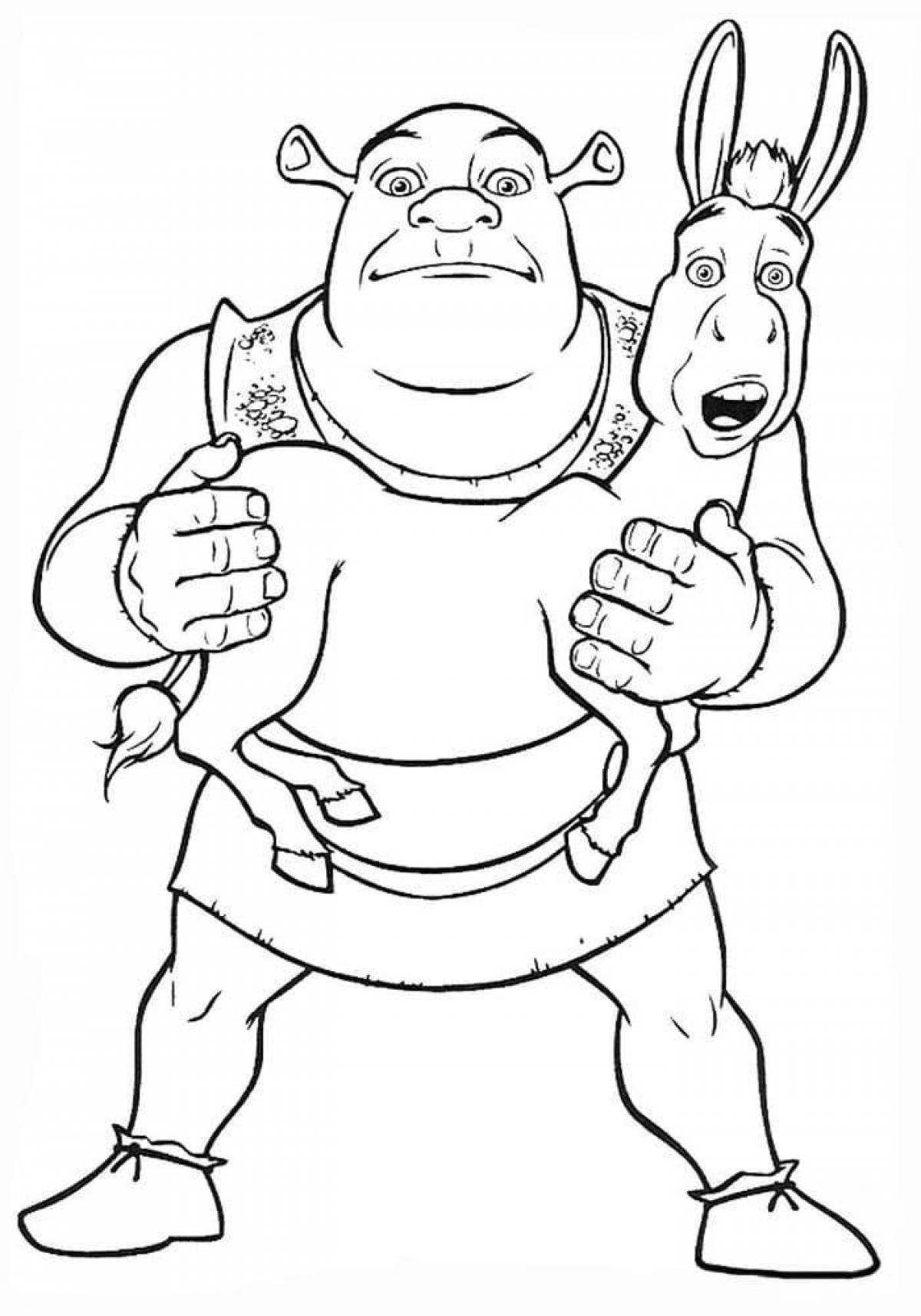 Shrek's colorful coloring page