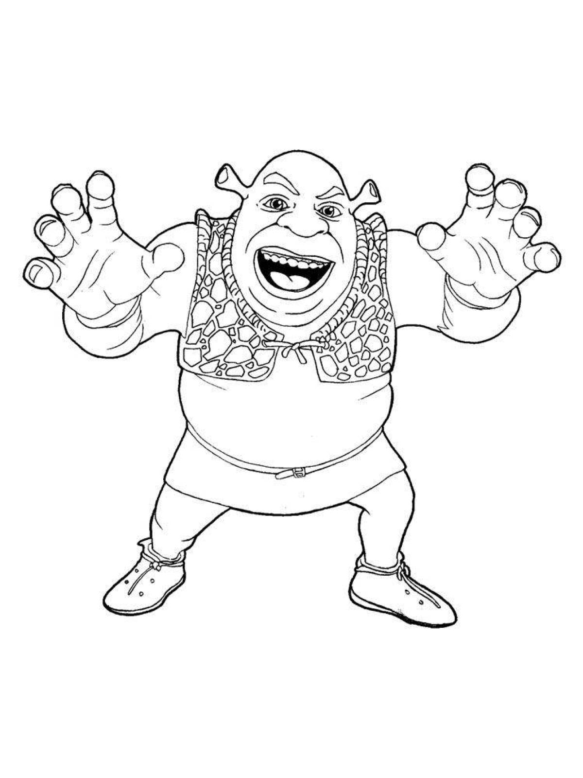 Shrek's adorable coloring page