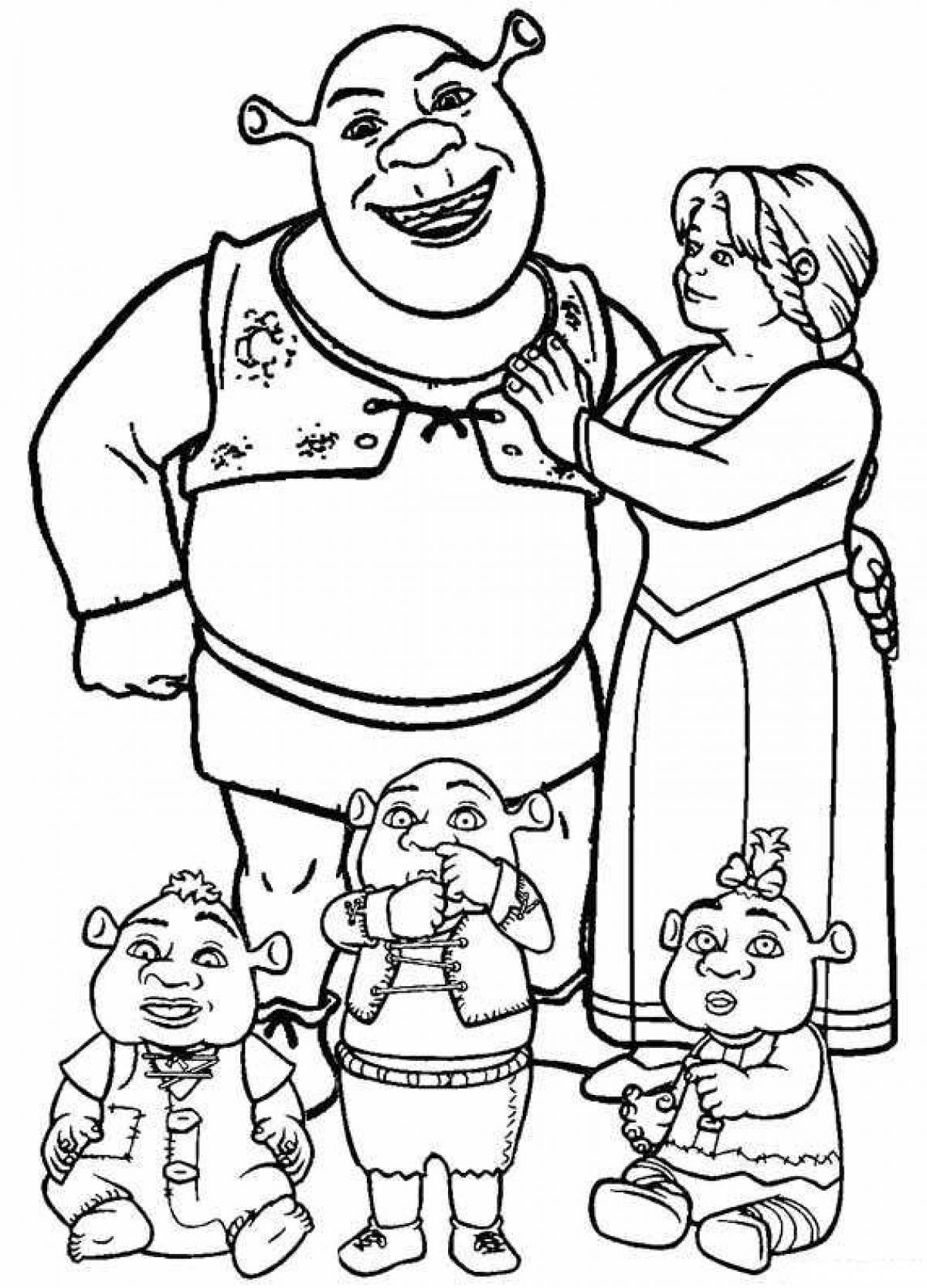Shrek's amazing coloring page