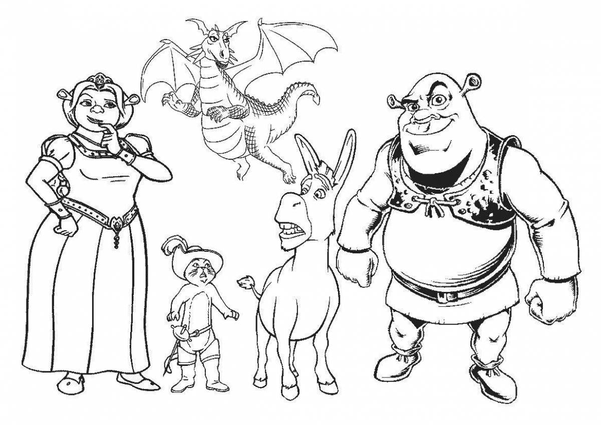 Awesome shrek coloring page