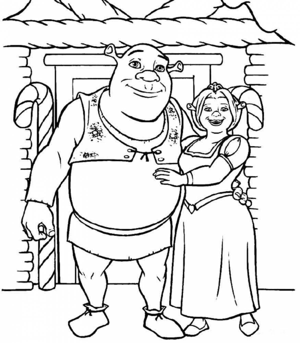 Outstanding shrek coloring page