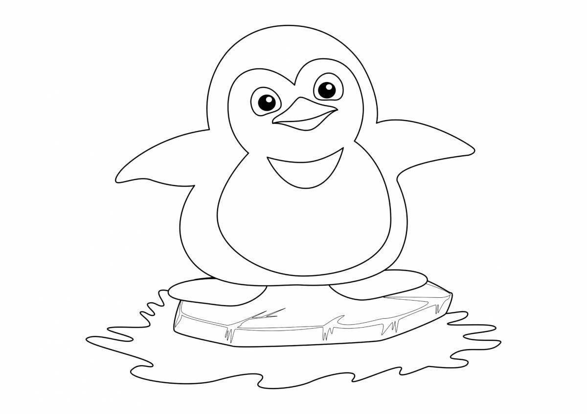 Amusing penguin coloring book