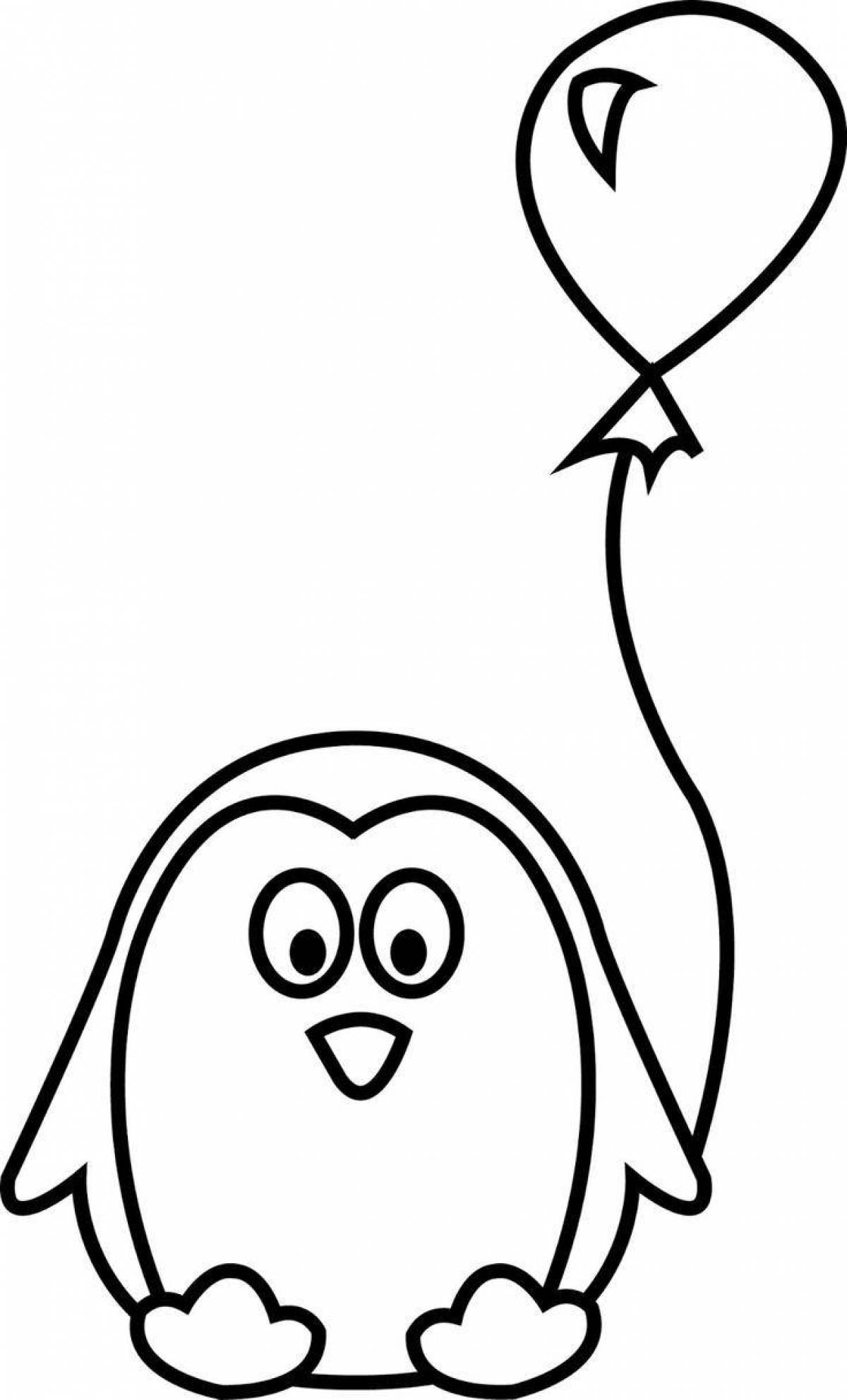 Озорная раскраска забавный пингвин