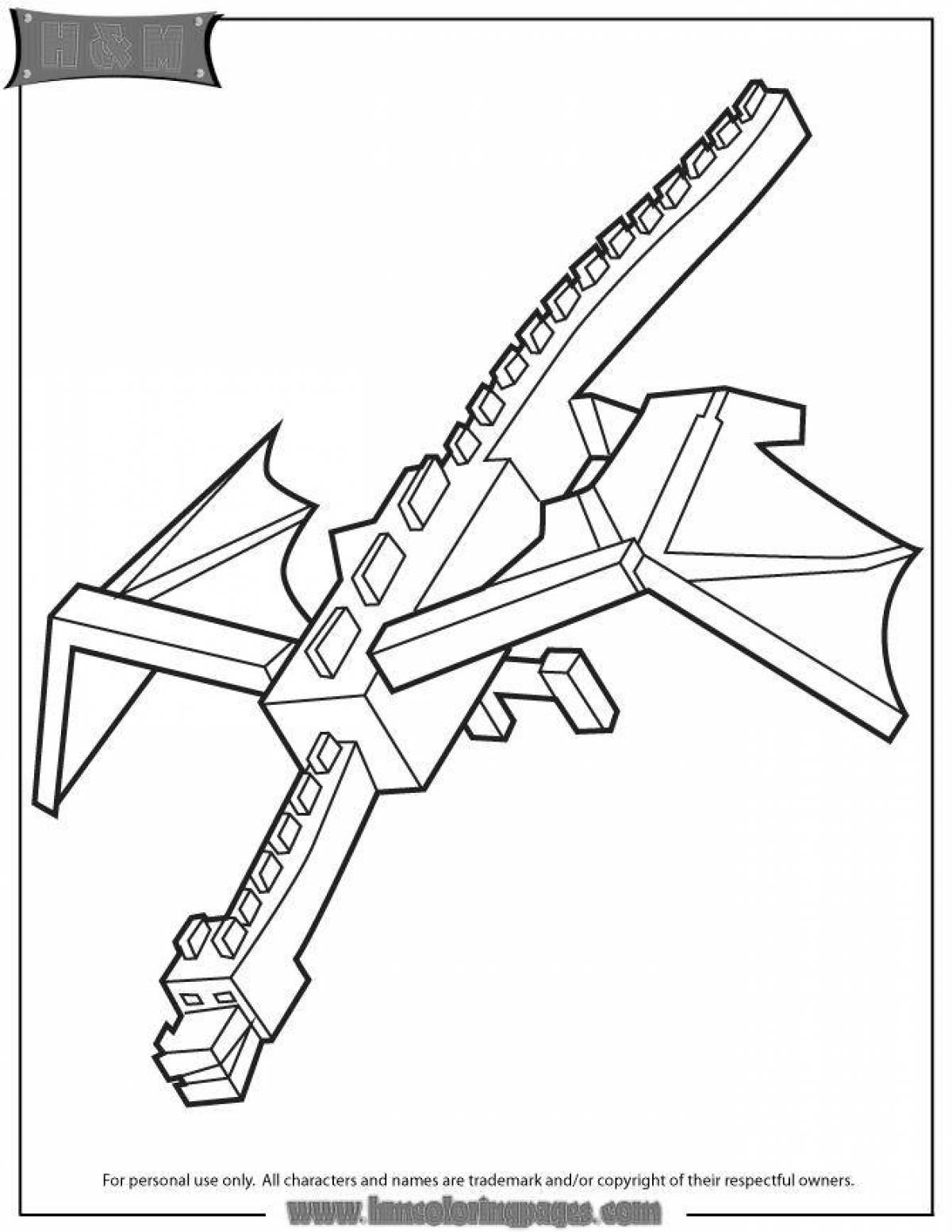 Glorious ender dragon coloring page